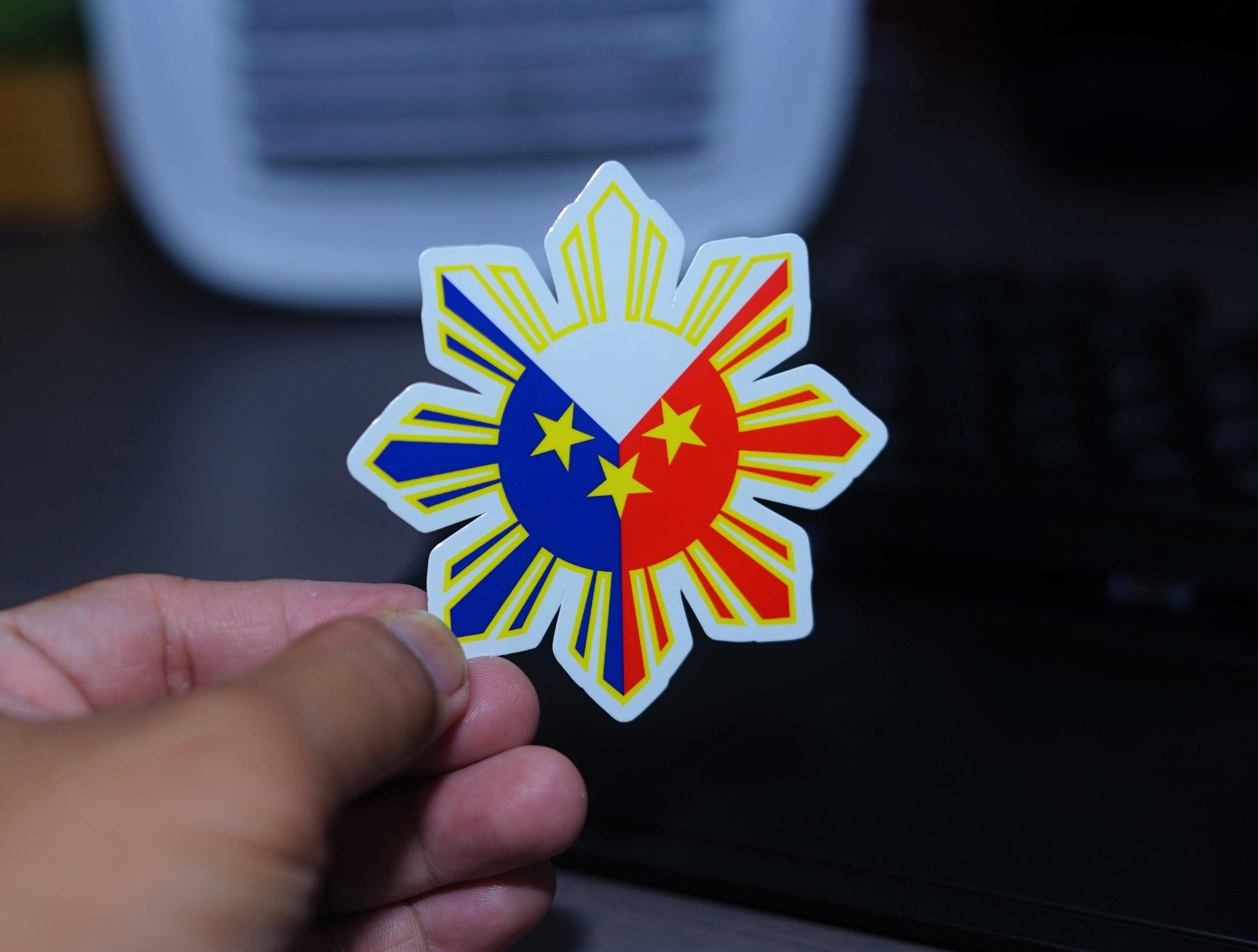 3 Stars and Sun full color Die Cut Sticker for Laptop Wall Water bottle Yeti Filipino Pinoy Pinay PPop - Sari Sari Tindahan