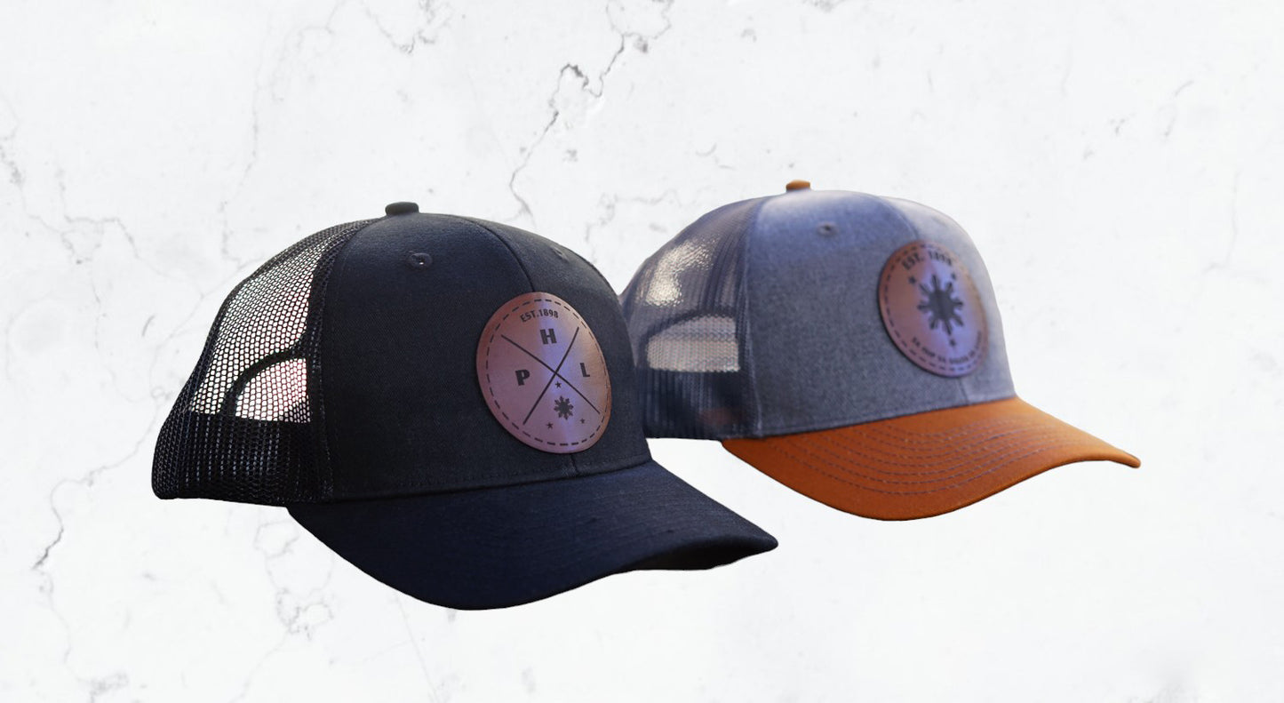 Filipino Gift Stars and Sun PHL engraved Est. 1898 leather patch camo mesh cap Caps Snapback mesh cap