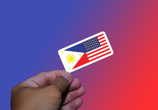 Filipino Gifts Filipino American Flag Die Cut Sticker for Car Laptop Wall Water bottle Filipino Pinoy Pinay Philippines