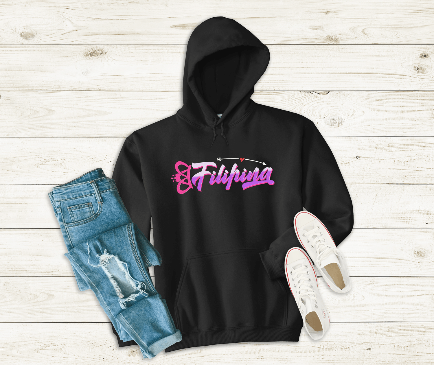 Filipina - Long Sleeve Unisex Hoodie Filipino Pinoy Pinay Mabuhay - Sari Sari Tindahan