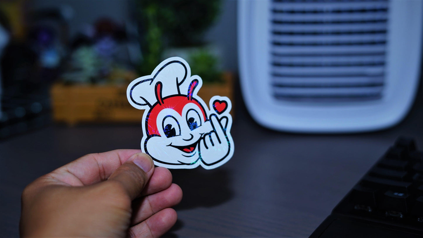 Jollibee Die Cut Finger Heart die cut sticker for Car Laptop Wall Water bottle Filipino Pinoy Pinay Philippines - Sari Sari Tindahan