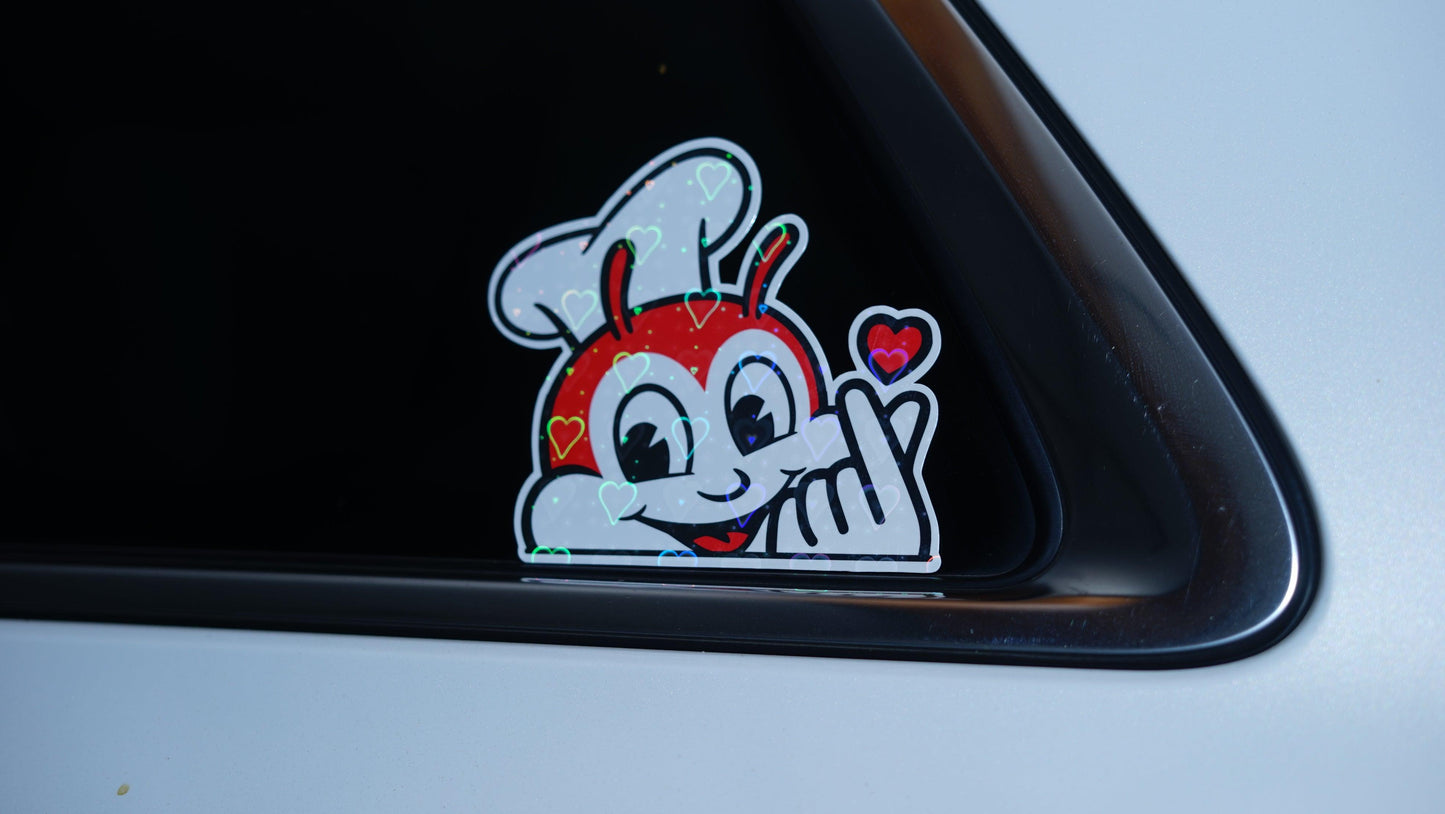 Jollibee Peeker Die Cut Sticker for Car Laptop Wall Water bottle Filipino Pinoy Pinay Philippines - Sari Sari Tindahan