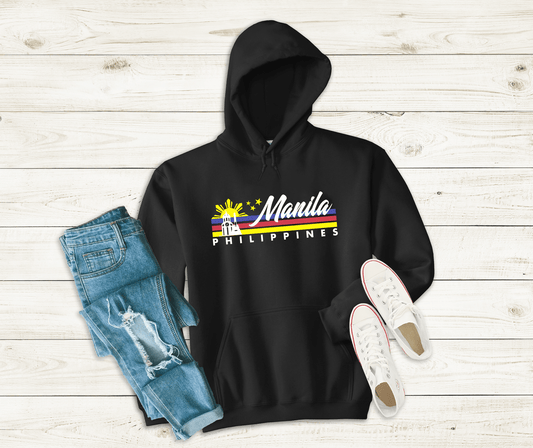 Manila Philippines - Long Sleeve Unisex Hoodie Filipino Pinoy Pinay Mabuhay - Sari Sari Tindahan