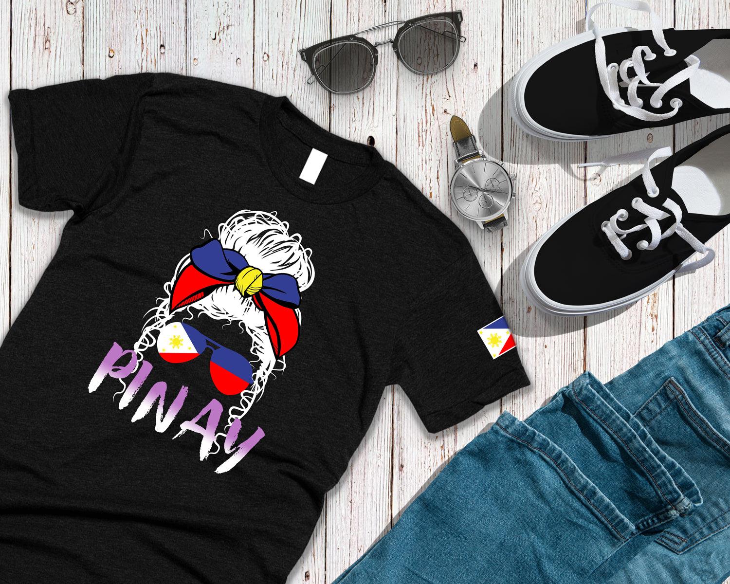 Pinay Messy Bun - Unisex T-Shirt Filipino Pinoy Pinay Mabuhay Pilipinas - Sari Sari Tindahan