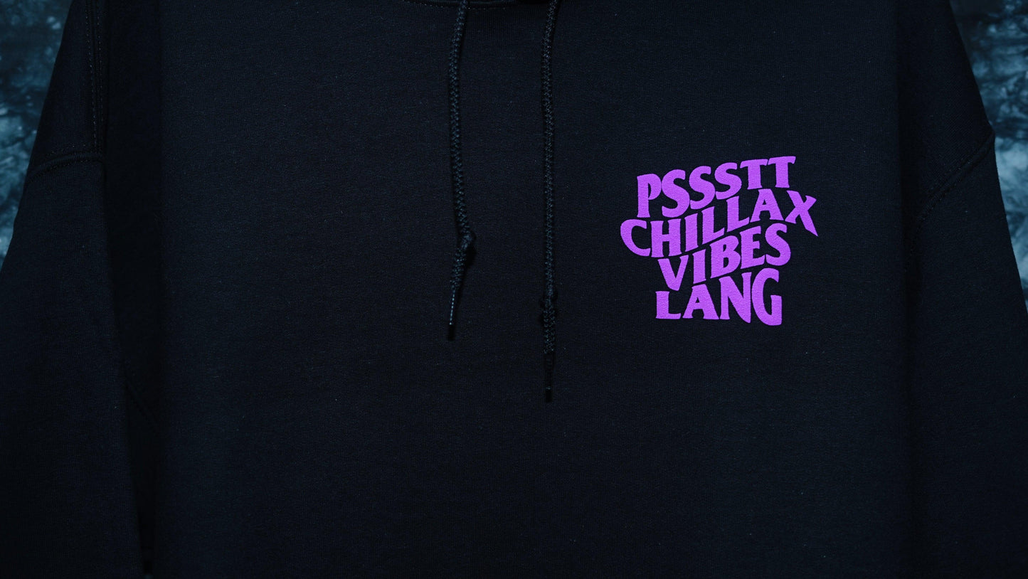 Pssstt Chillax Vibes Lang Sleeve Unisex Flock Printed Hoodie Filipino Pinoy Pinay Mabuhay Philippines Pinas Pilipinas - Sari Sari Tindahan