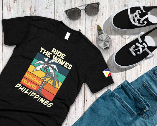 Siargao Ride the Waves - Unisex T-Shirt Filipino Pinoy Pinay Mabuhay Philippines - Sari Sari Tindahan