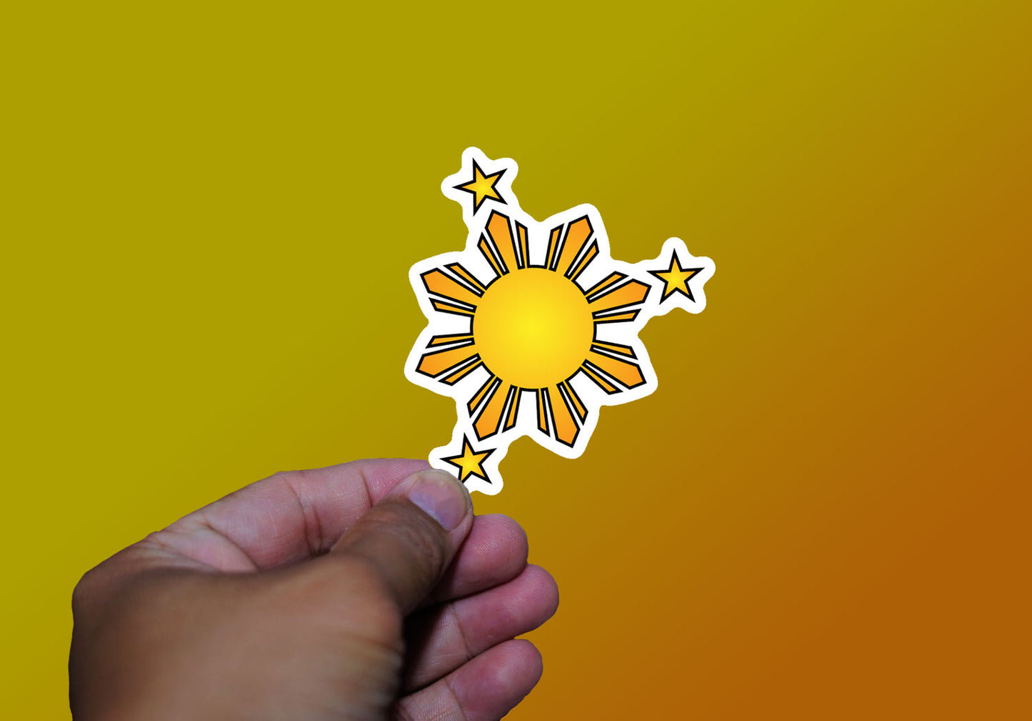 Stars and Sun Die Cut Sticker for Laptop Wall Water bottle Yeti Filipino Pinoy Pinay Philippines