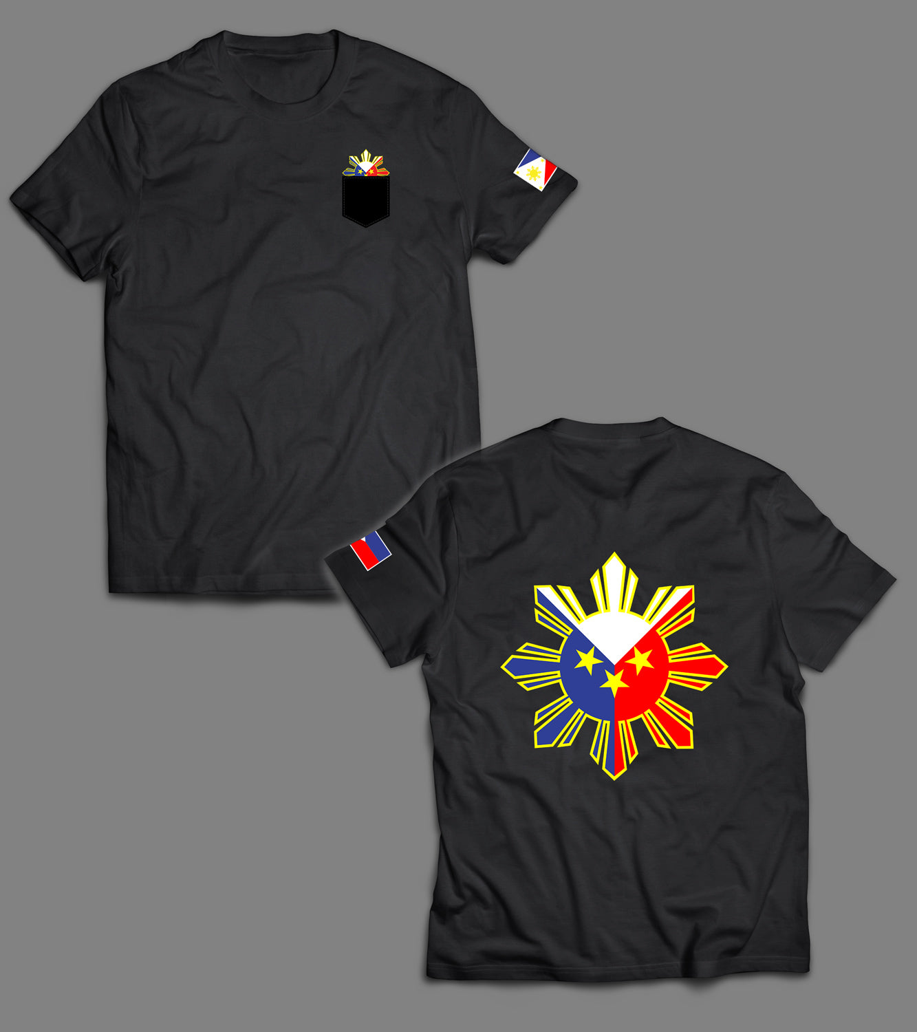 Stars and Sun Pocket Peeker - Unisex T-Shirt Filipino Pinoy Pinay Mabuhay Filipino Gifts