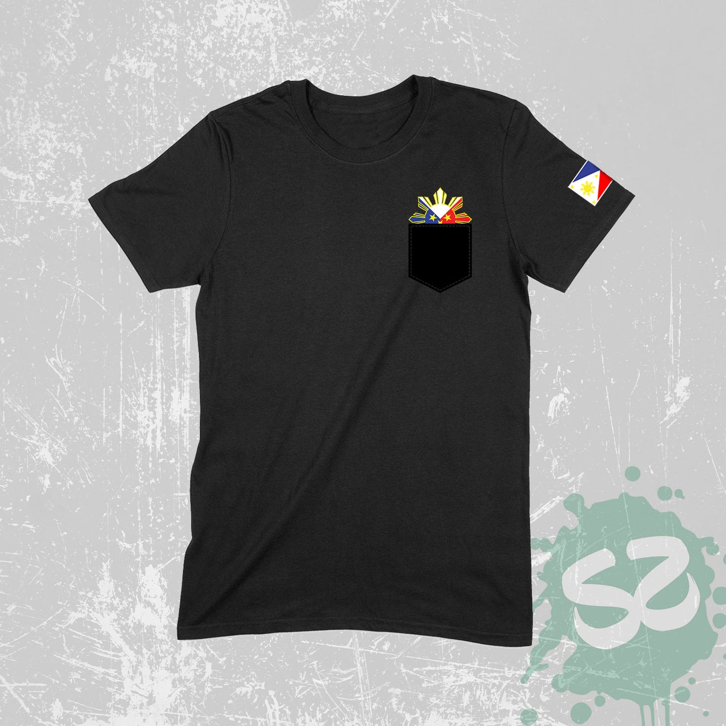 Stars and Sun Pocket Peeker - Unisex T-Shirt Filipino Pinoy Pinay Mabuhay Filipino Gifts